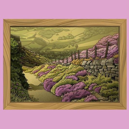 The Walk Down from Curbar Edge - Art Print - Professor Broke